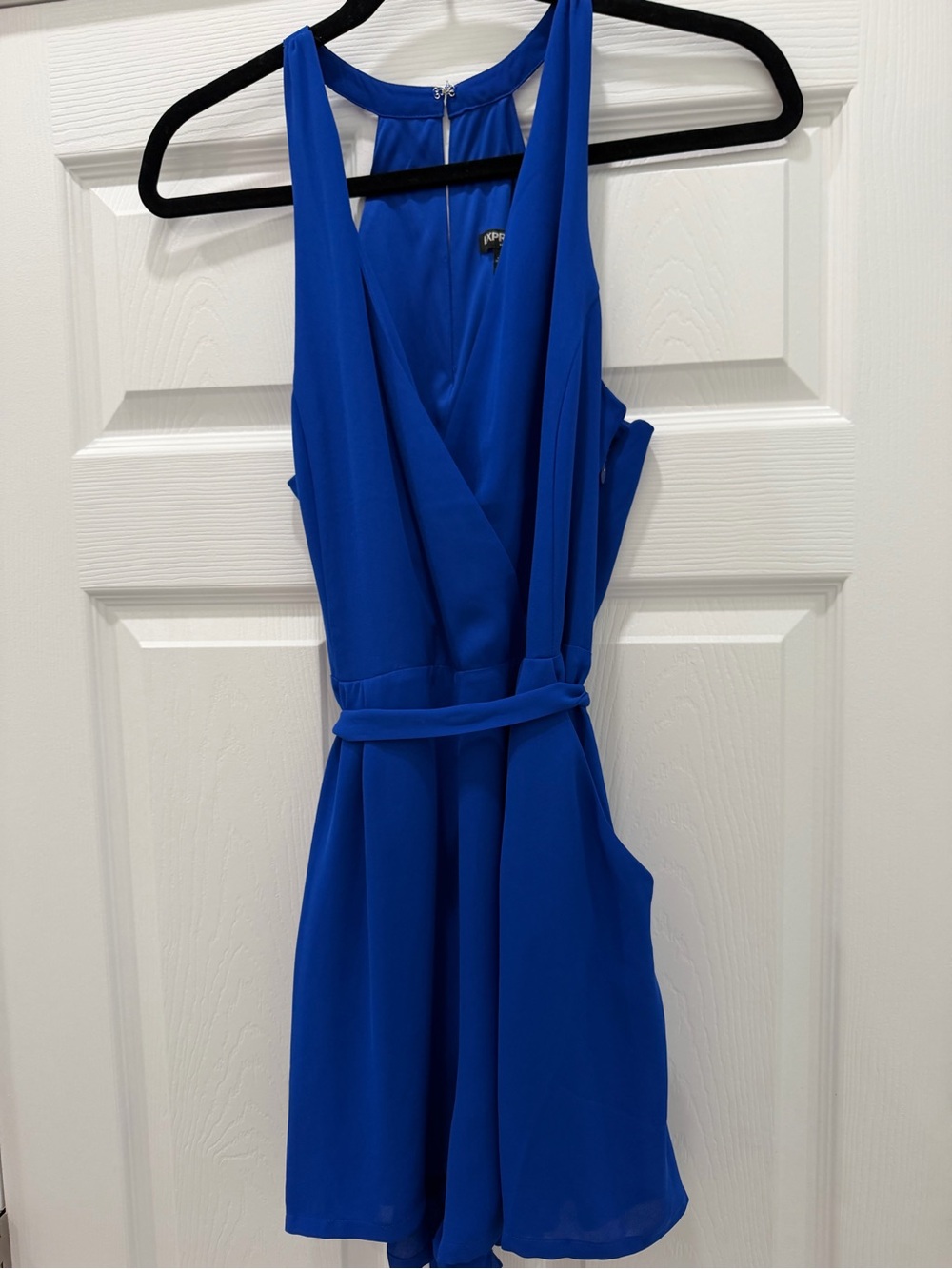 Express Royal Blue Sleeveless Wrap Romper